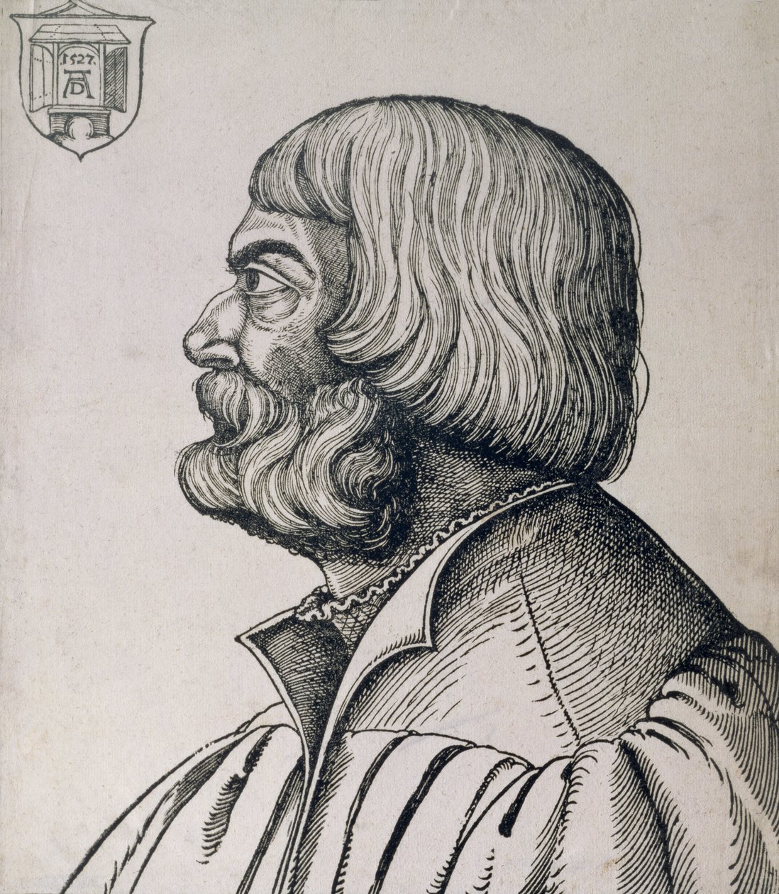 Portret profilowy Albrechta Durera (1471-1528), 1527 autorstwa Erhard Schon