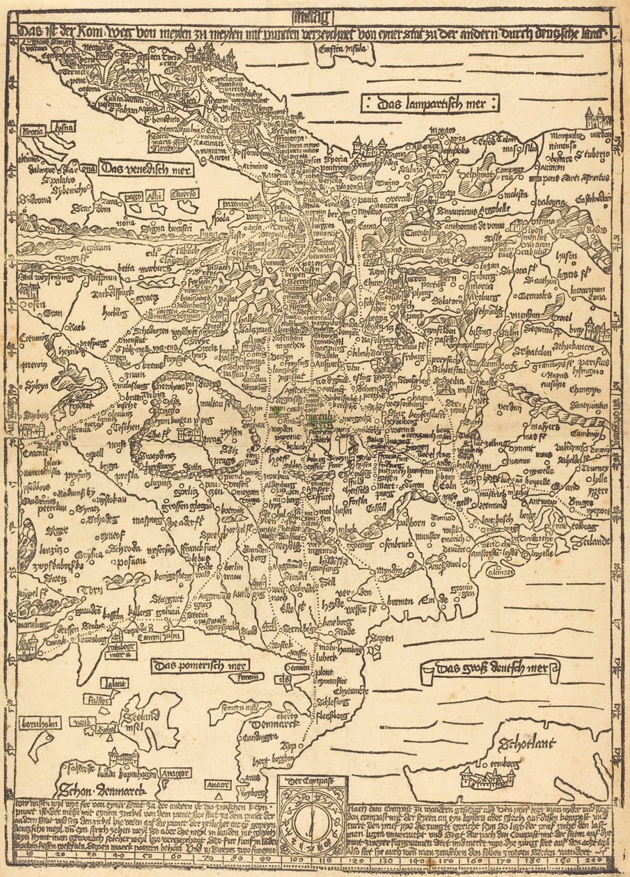 Mapa Drogowa Europy Środkowej autorstwa Erhard Etzlaub