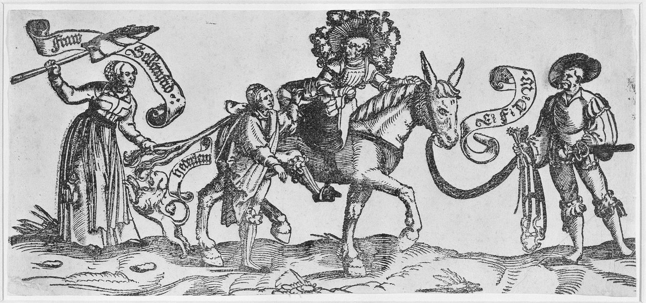 Ryjówka ("Frau Seltenfried") (drzeworyt na papierze wykładanym) autorstwa Erhard Schon