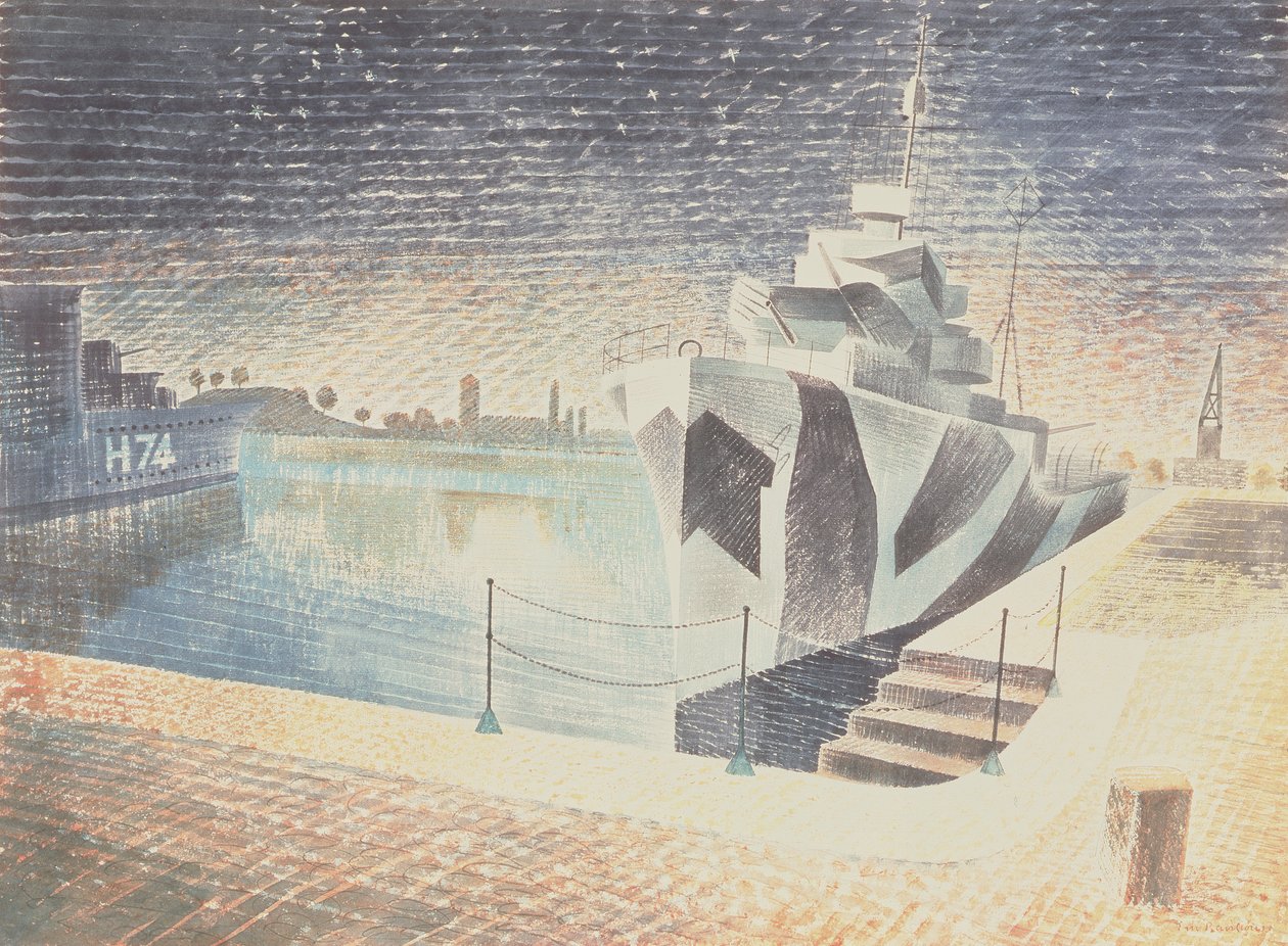 Niszczyciele w nocy, ok. 1942 autorstwa Eric Ravilious