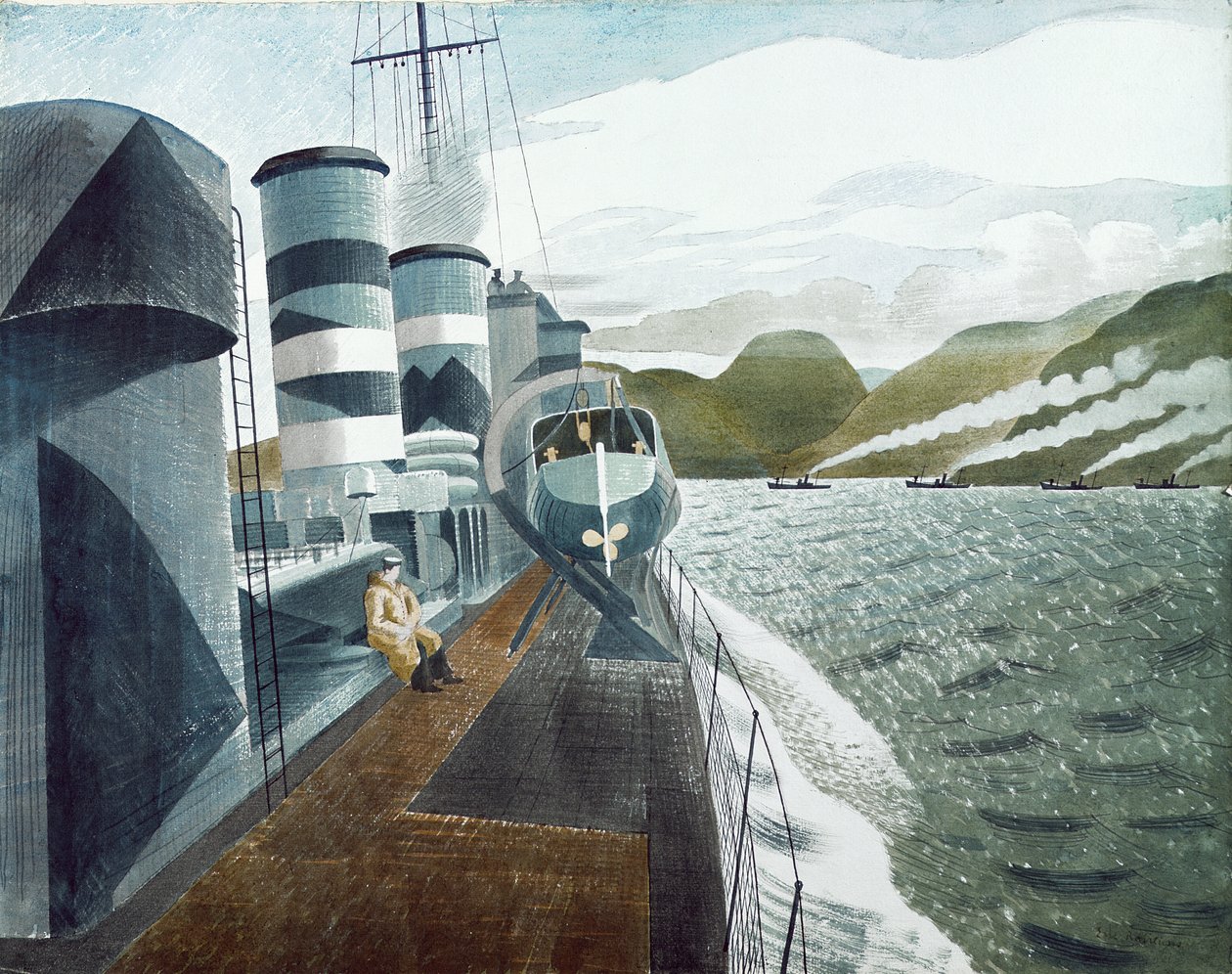 Pozostawienie Scapa Flow (ołówek i toaleta na papierze) autorstwa Eric Ravilious