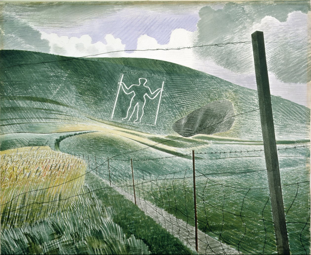 Długi człowiek z Wilmington albo Olbrzym z Wilmington, 1939 autorstwa Eric Ravilious