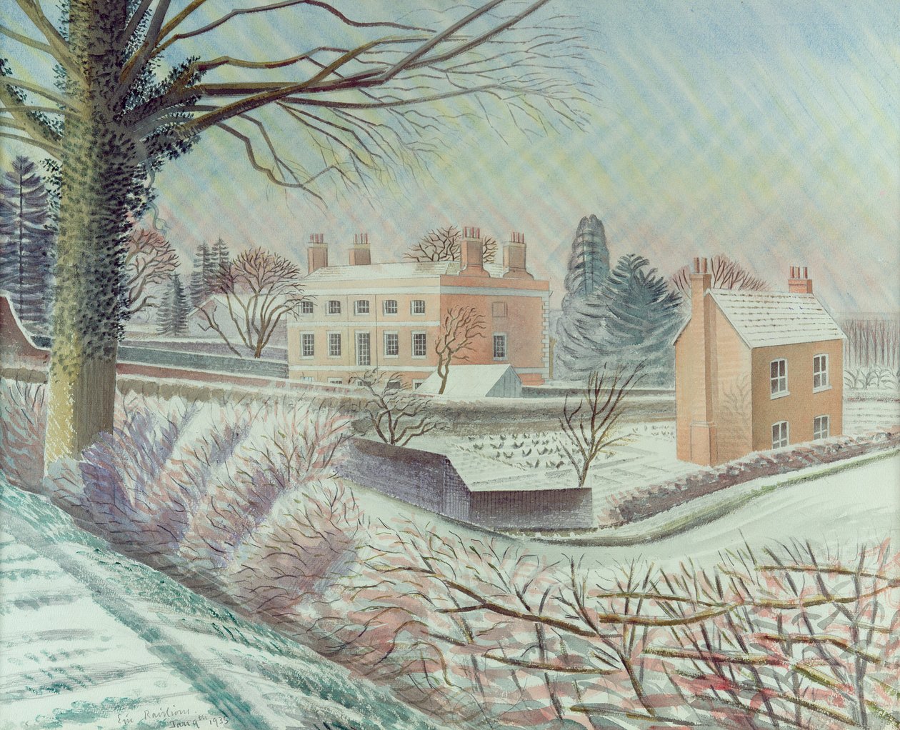 Plebania na śniegu autorstwa Eric Ravilious