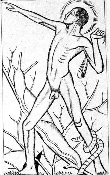 David, ilustracja z „To, co cieszy wzrok” Gilla (Id Quod Visum Placet) 1926 (rycina) autorstwa Eric Gill
