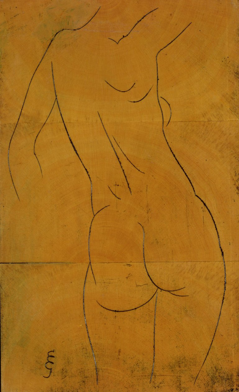 Akt kobiecy, widok z tyłu (drzew) autorstwa Eric Gill