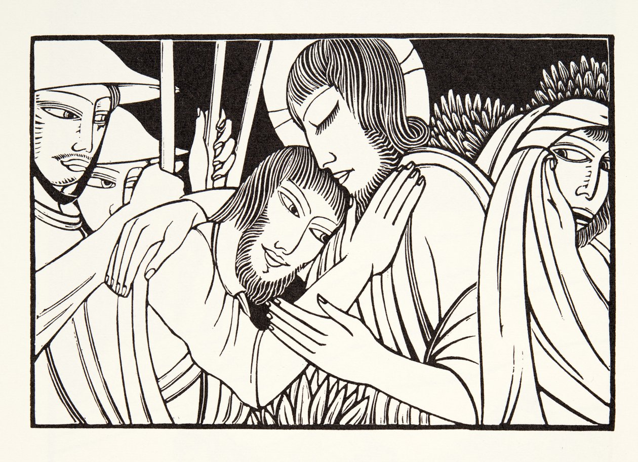 Pocałunek Judasza autorstwa Eric Gill