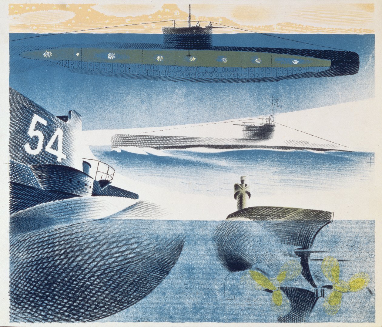 Różne aspekty okrętów podwodnych, 1941 autorstwa Eric Ravilious