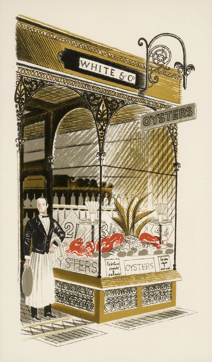 Bar ostryg, ok. 1938 r autorstwa Eric Ravilious