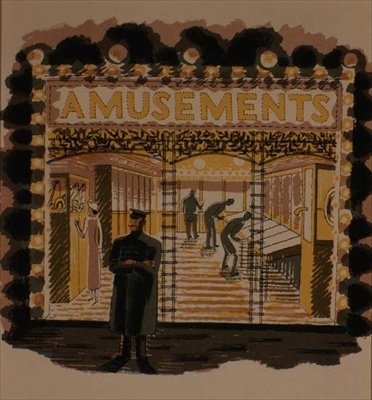 The Amusement Arcade, wydrukowane przez Curwen Press, z „High Street”, J.M. Richards, opublikowane przez „Country Life” autorstwa Eric Ravilious