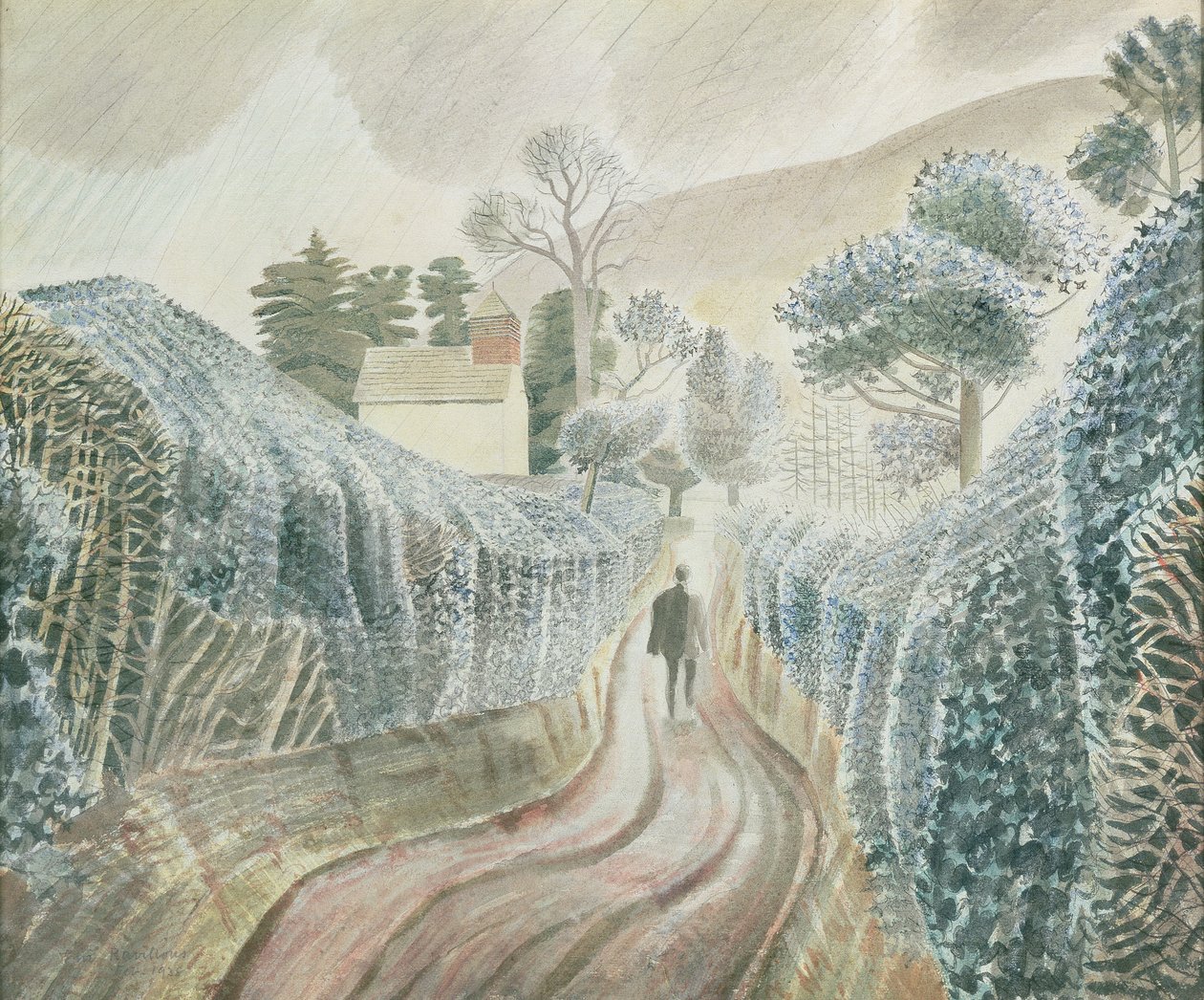 Mokre popołudnie, 1928 autorstwa Eric Ravilious