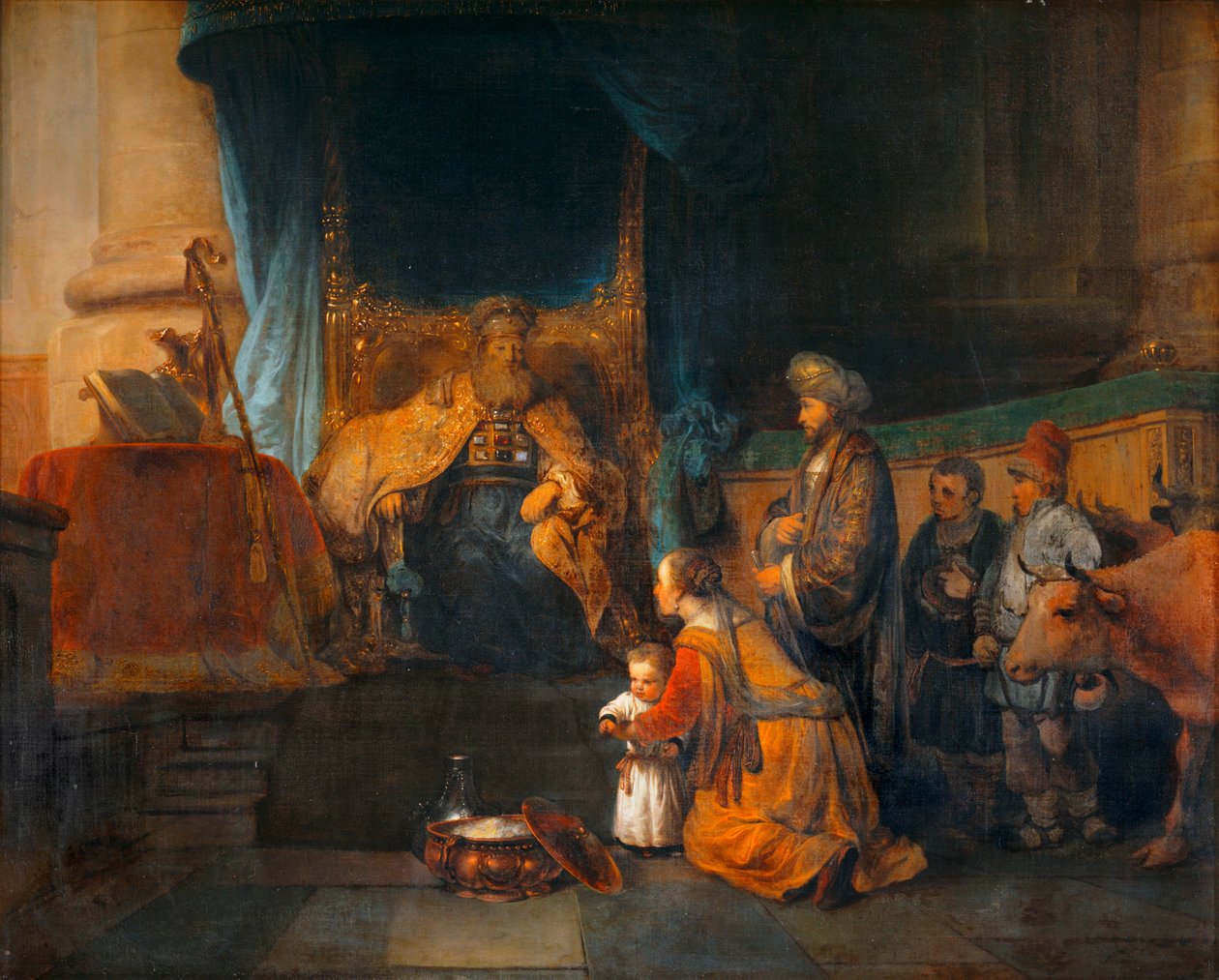 Anne et son epoux Elkana presentant au grand pretre Eli leur fils Samuel - Hannah i jej mąż Elkana przedstawiają swojego syna Samuela Najwyższemu Prorokowi ... autorstwa Erich Lessing
