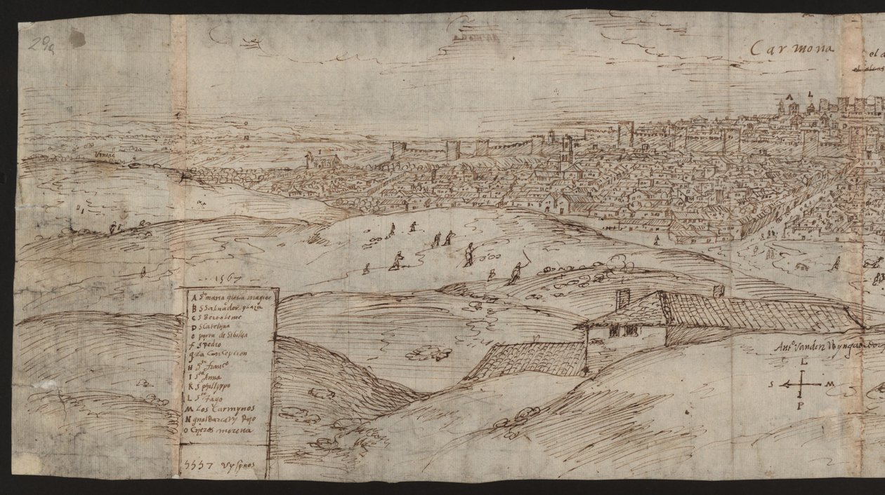 Cała strona: widok miasta: Carmona, lewa połowa autorstwa Erich Lessing