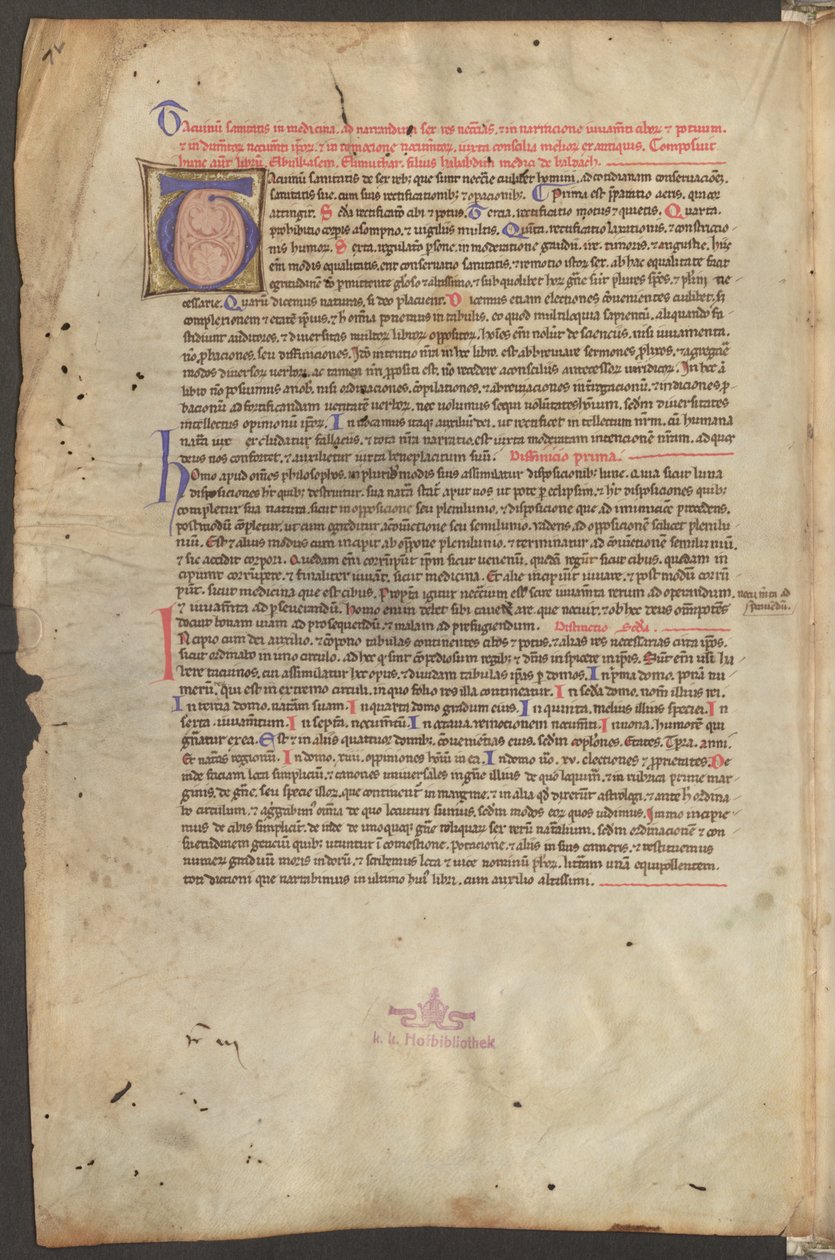 Cała strona: tekst i inicjał T autorstwa Erich Lessing