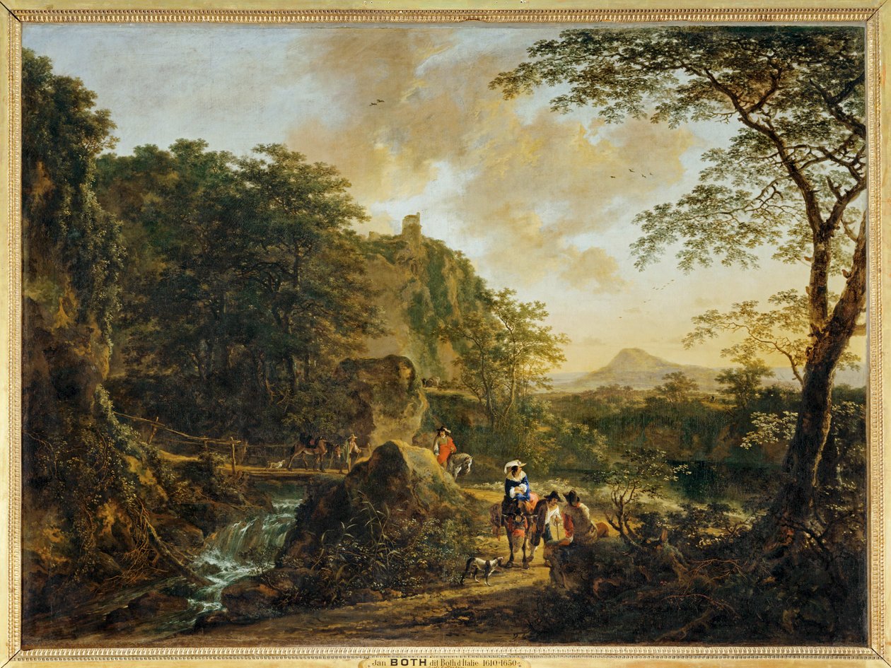 Krajobraz z podróżnikami ... autorstwa Erich Lessing