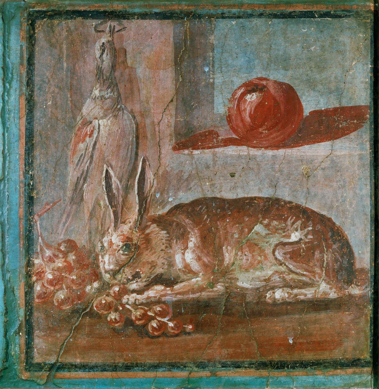 Martwa natura z zającem i winogronami autorstwa Erich Lessing