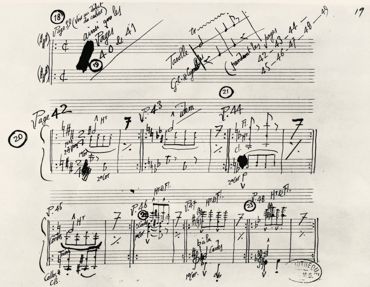 Odręczny rękopis Parady autorstwa Erica Alfreda Leslie Satie (1866-1925), Francja autorstwa Erik Satie