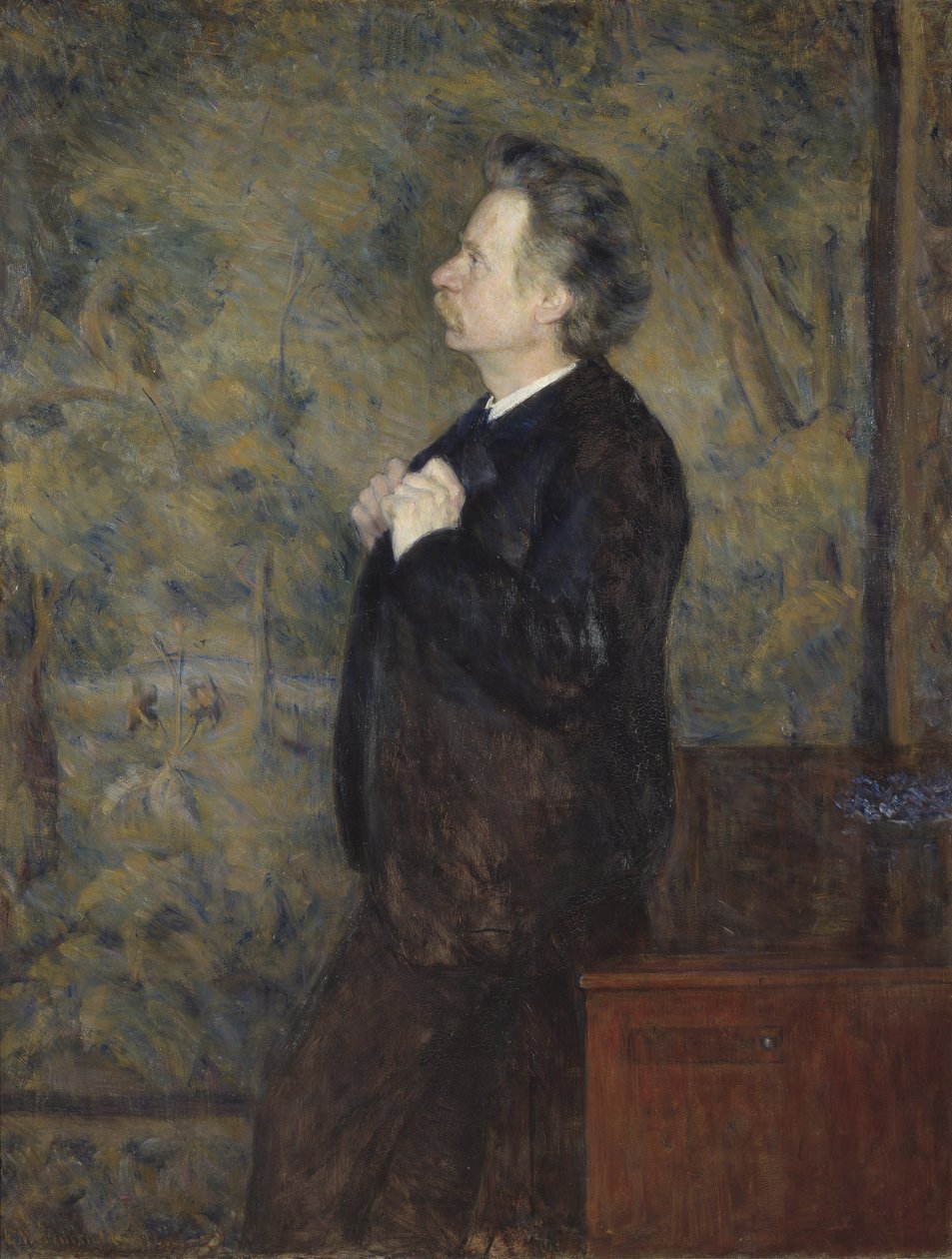 Edvard Grieg, norweski kompozytor i pianista - Portret Edvarda Griega (1843-1907), autorstwa Werenskiolda, Erika Theodora (1855-1938). olej na płótnie autorstwa Erik Theodor Werenskiold