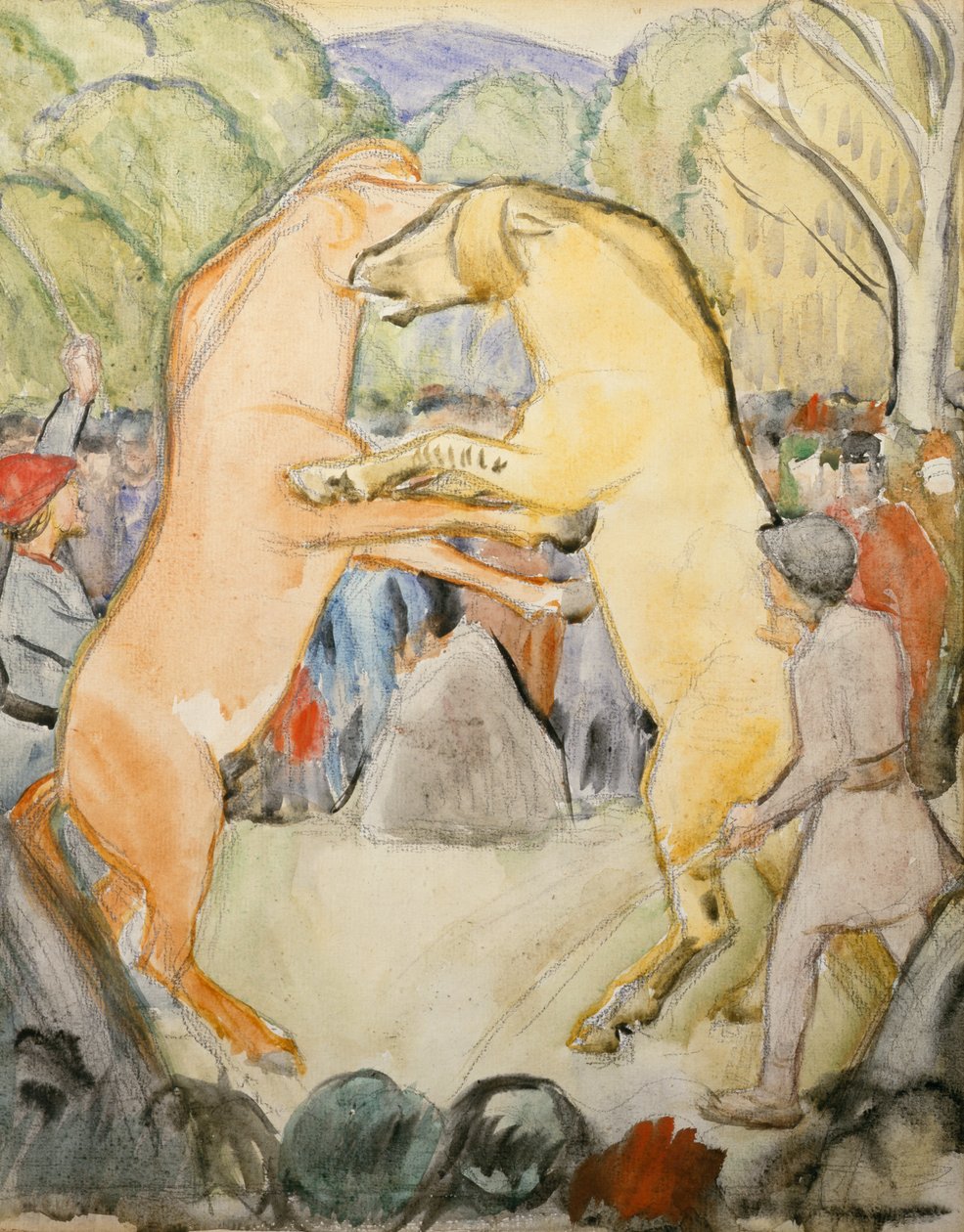 Walka konna autorstwa Erik Theodor Werenskiold
