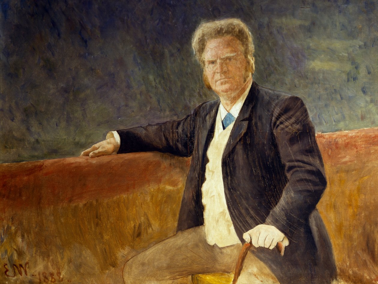 Portret Bjorna Bjorna (1859-1942), aktora i reżysera teatralnego, Malarstwo Erika Werenskiolda (1855-1938) autorstwa Erik Theodor Werenskiold