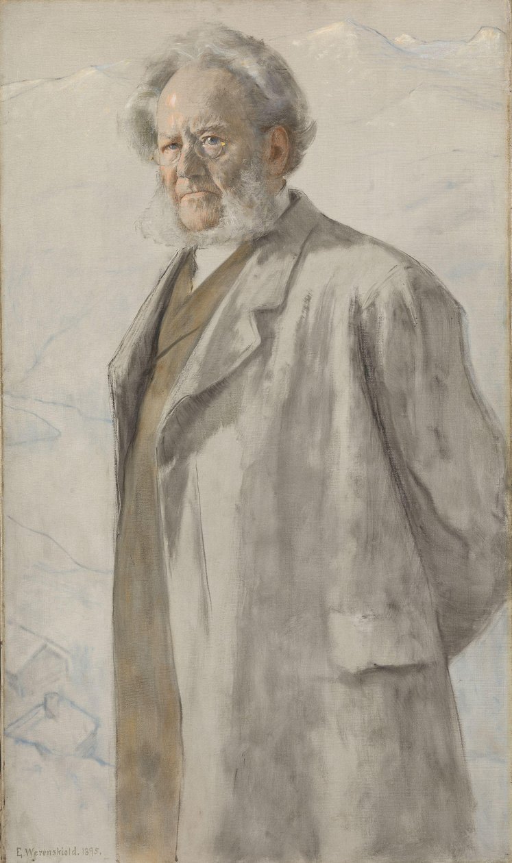 Portret Henrika Ibsena, 1895 autorstwa Erik Theodor Werenskiold