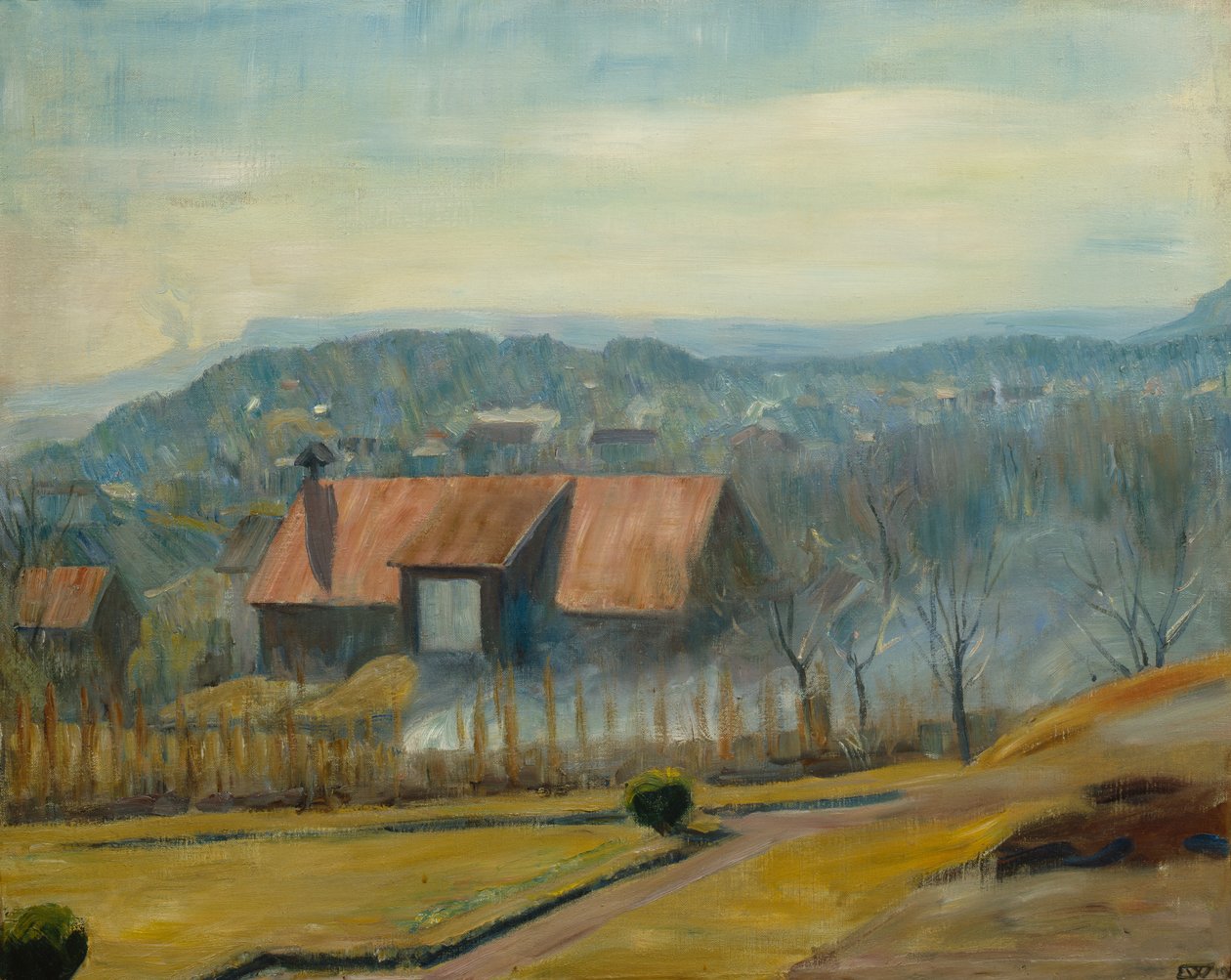 Wzgórze Skaugum. 1928 autorstwa Erik Theodor Werenskiold