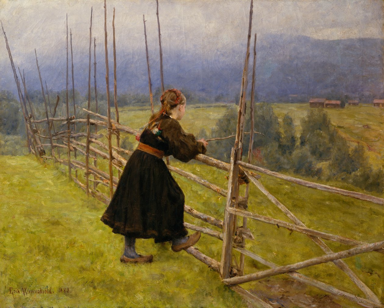 Telemark dziewczyna autorstwa Erik Theodor Werenskiold