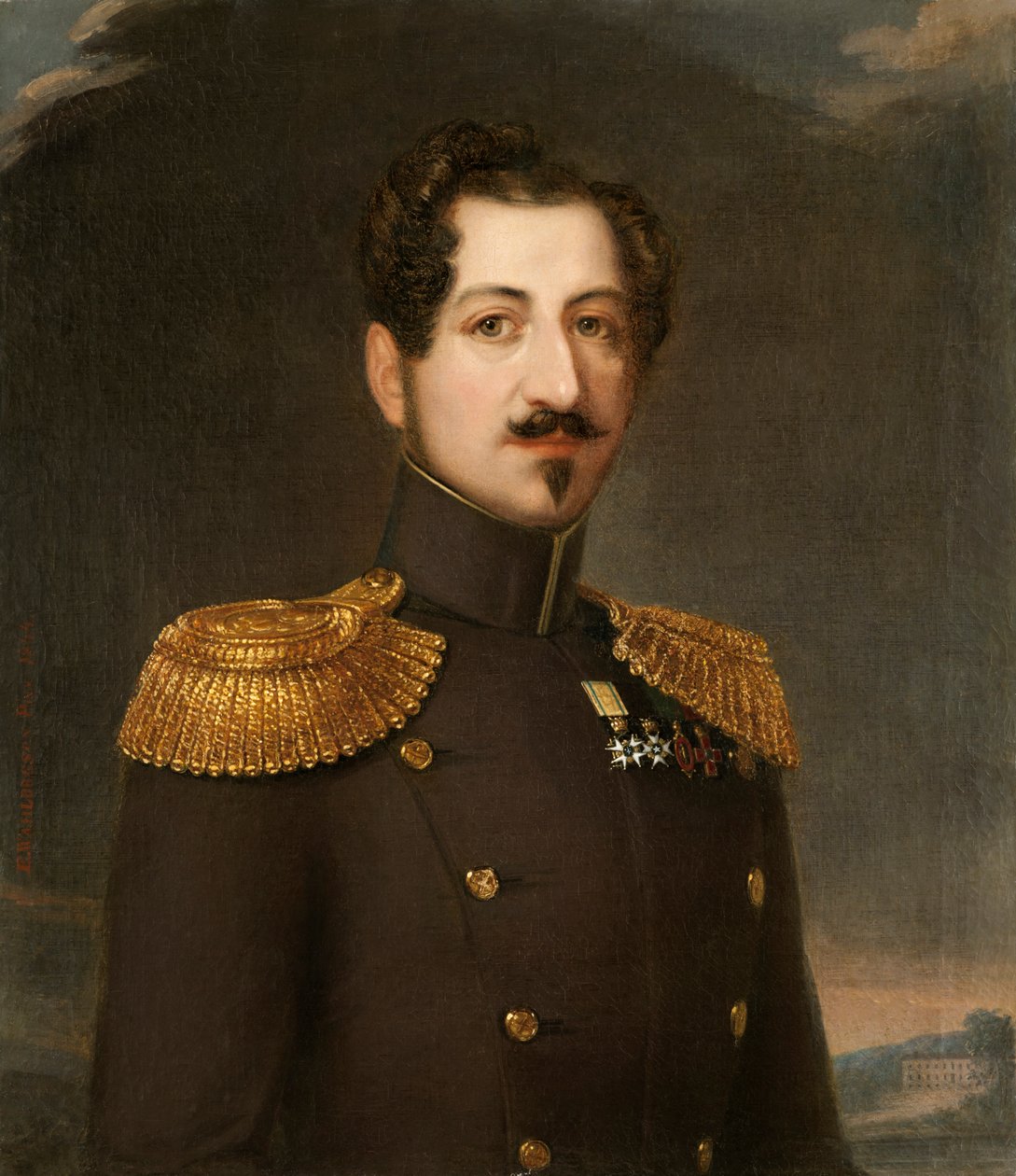 Portret Oscara I 1799-1859, króla Szwecji i Norwegii, 1844. autorstwa Erik Wahlbergson