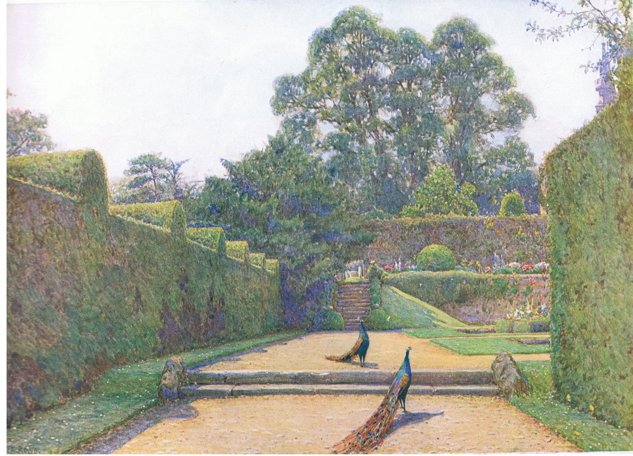 Penkhurst Place, Kent, z The Gardens of England: In the Southern and Western Counties wydanego przez The Studio, 1907 autorstwa Ernest Arthur Rowe