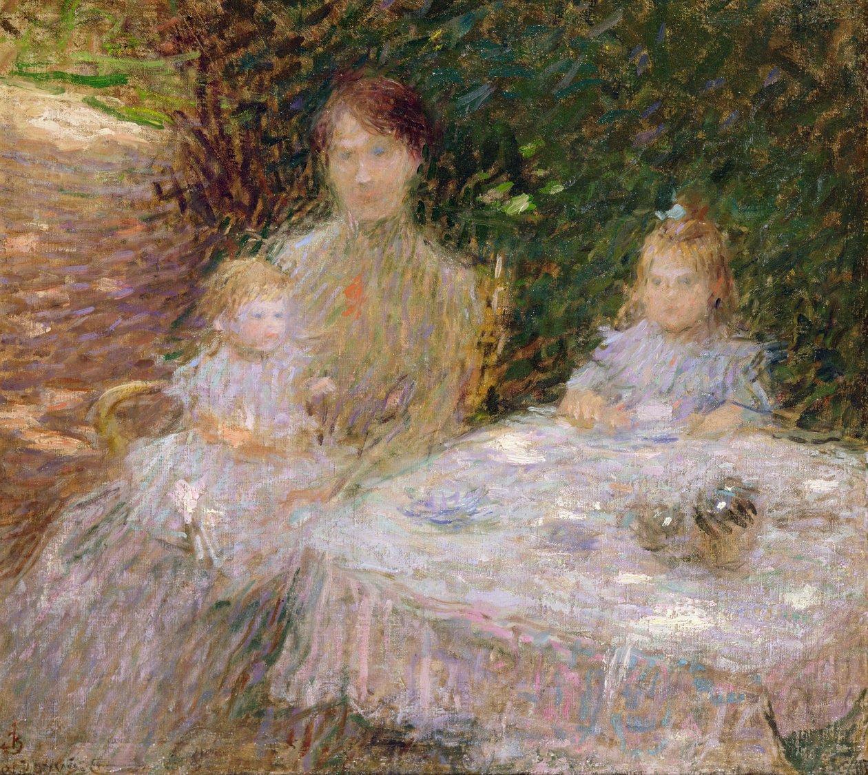 Rodzina artysty w ogrodzie autorstwa Ernest Joseph Laurent