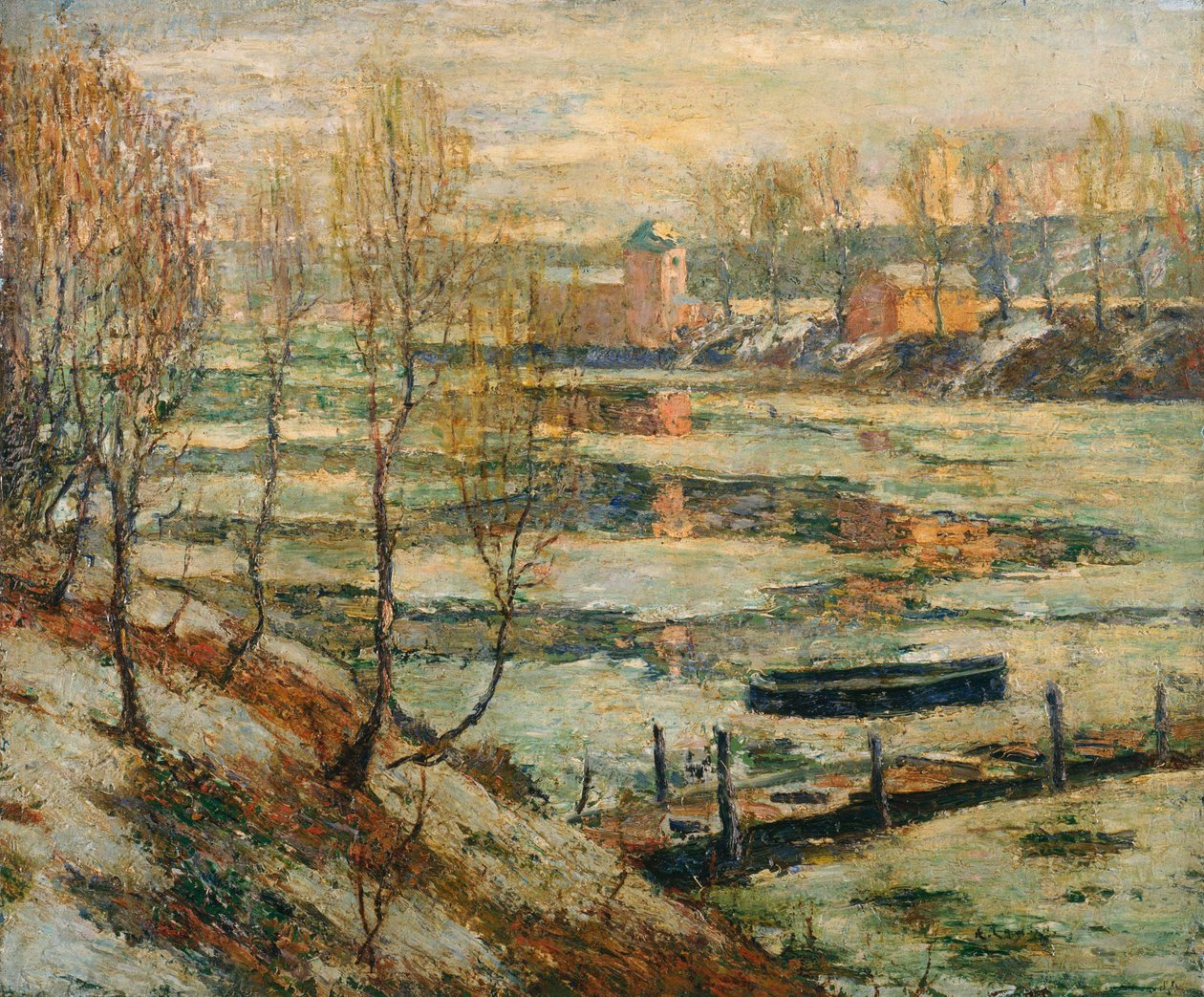 Lód w rzece autorstwa Ernest Lawson