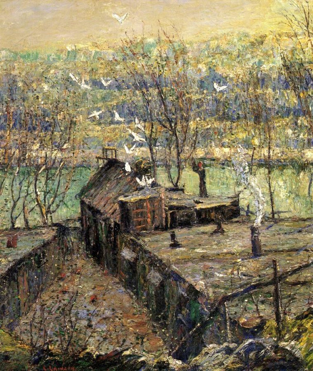 Gołębiarnia, ok. 1916 autorstwa Ernest Lawson