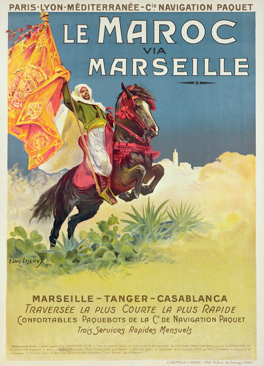 Plakat Maroko i Marsylia, 1913 autorstwa Ernest Louis Lessieux