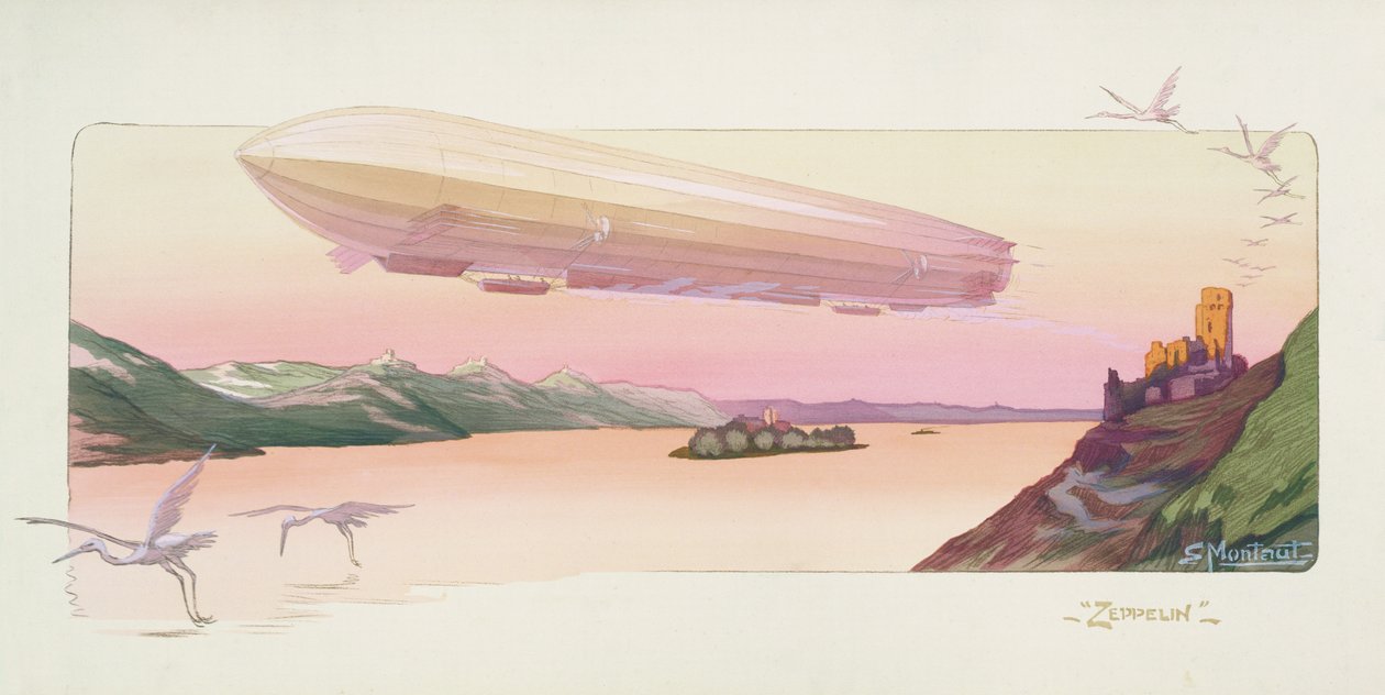 Zeppelin, wyd. Paryż, 1914 (odbitka szablonowa) autorstwa Ernest Montaut