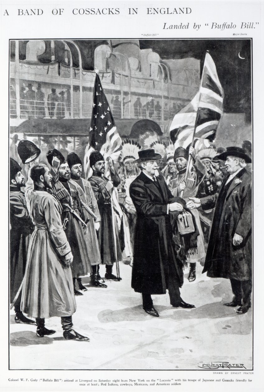 Pułkownik W.F. Cody (Buffalo Bill) przybywa do Liverpoolu autorstwa Ernest Prater