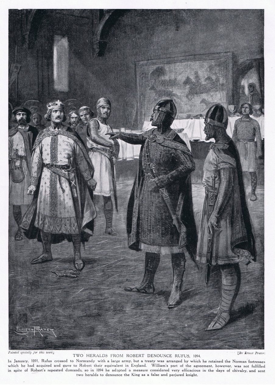 Dwóch heroldów Roberta potępia Rufusa AD1094, lata 20. autorstwa Ernest Prater