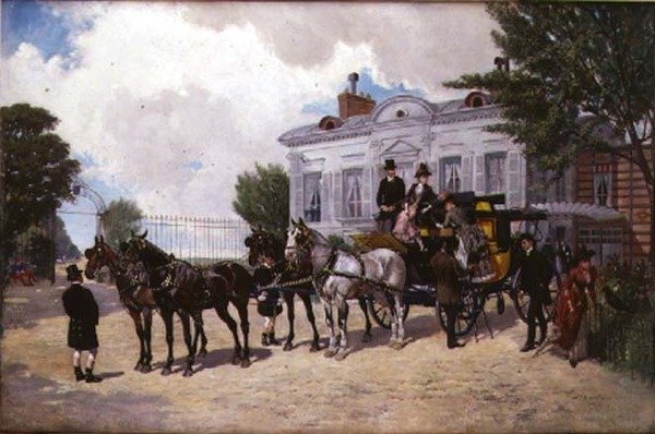 Powóz Hackney (olej na płótnie) autorstwa Ernest Alexandre Bodoy