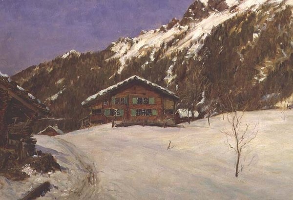 Domek w śniegu autorstwa Ernest Albert Waterlow