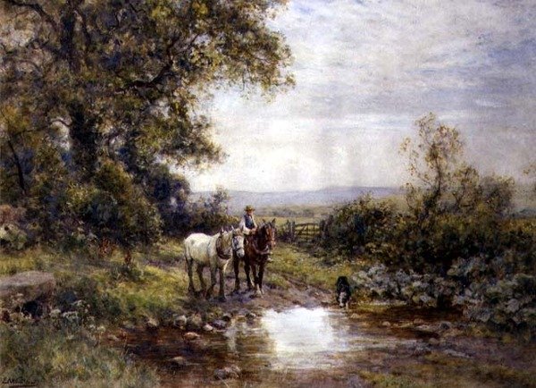 Konie nad strumieniem autorstwa Ernest Albert Waterlow