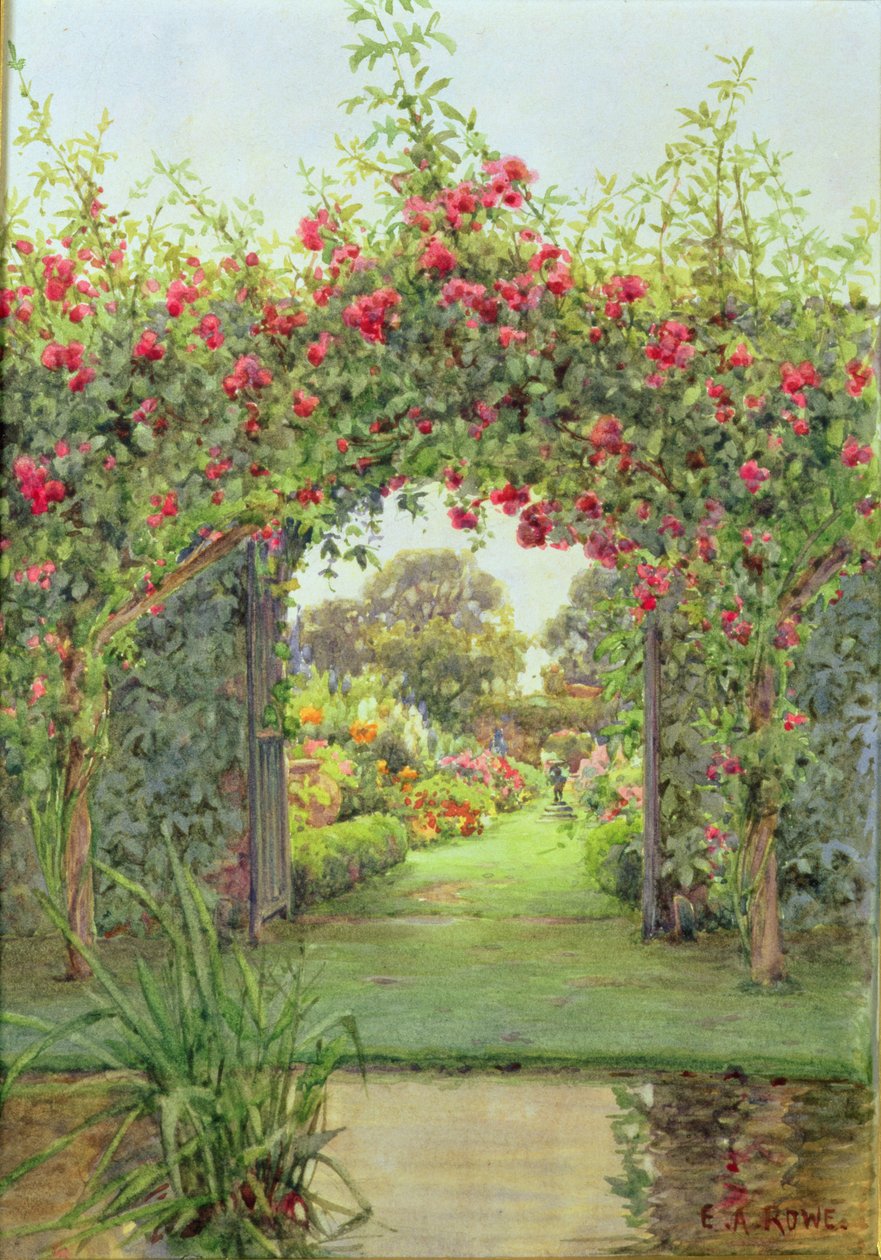 Crimson Rambler, Harleyford Manor, Marlow autorstwa Ernest Arthur Rowe
