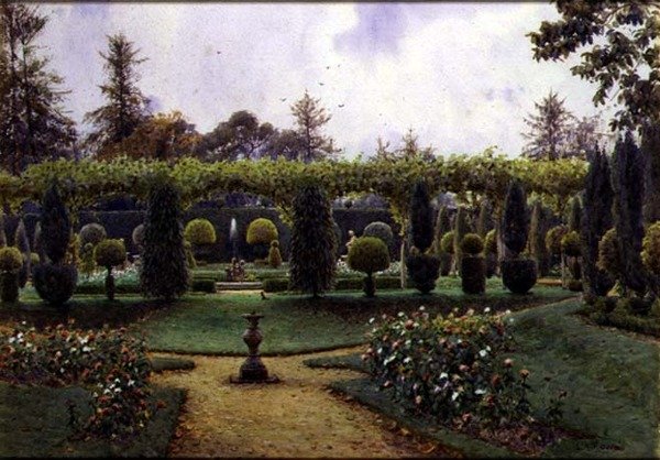 Szary Dzień, Brockenhurst, Hampshire (akwarela) autorstwa Ernest Arthur Rowe