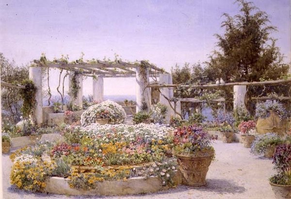 Pergola, Villa Inercia, Capri autorstwa Ernest Arthur Rowe