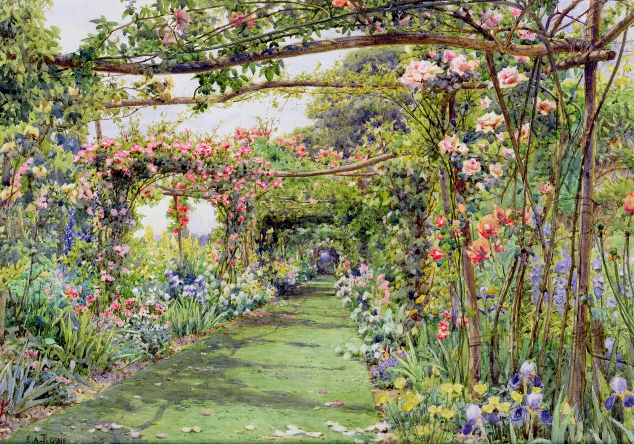 Różana Pergola, Blackhurst House, Tunbridge Wells, Kent autorstwa Ernest Arthur Rowe
