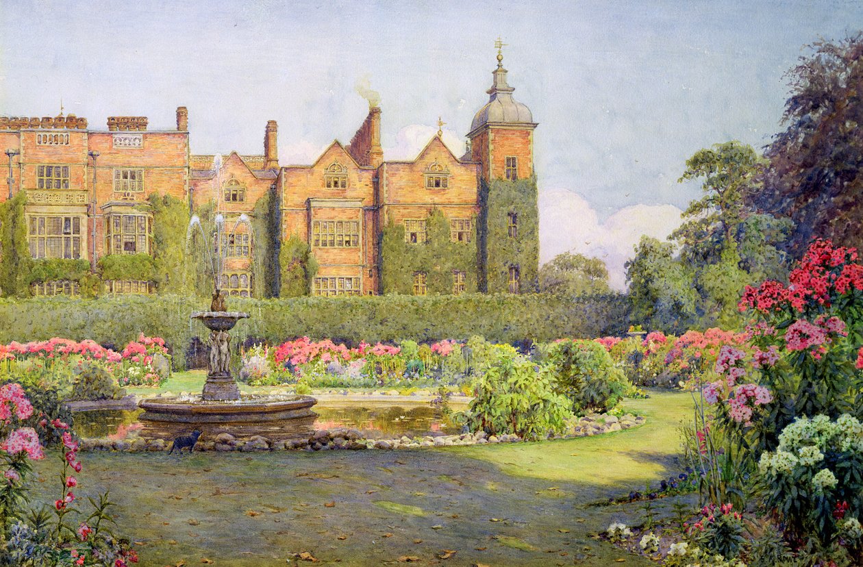 Zachodni front i ogrody Hatfield House, Herts autorstwa Ernest Arthur Rowe