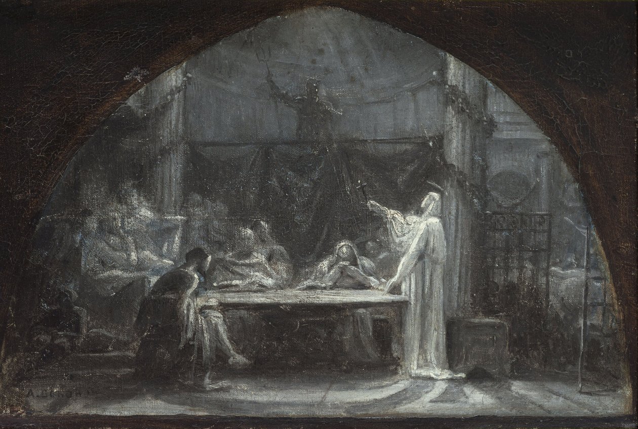 Szkice do kościoła Saint-Gervais-Saint-Protais, około 1863 (olej na płótnie) autorstwa Ernest Augustin Gendron