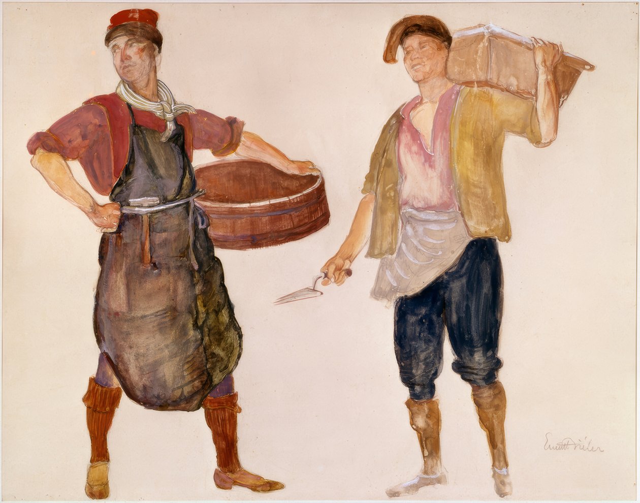 Murarz i bednarz autorstwa Ernest Bieler