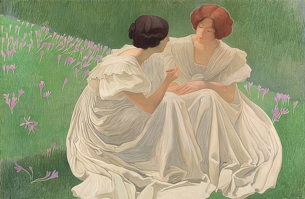 Dwaj Biali (Les Deux Blanches). 1898 autorstwa Ernest Bieler