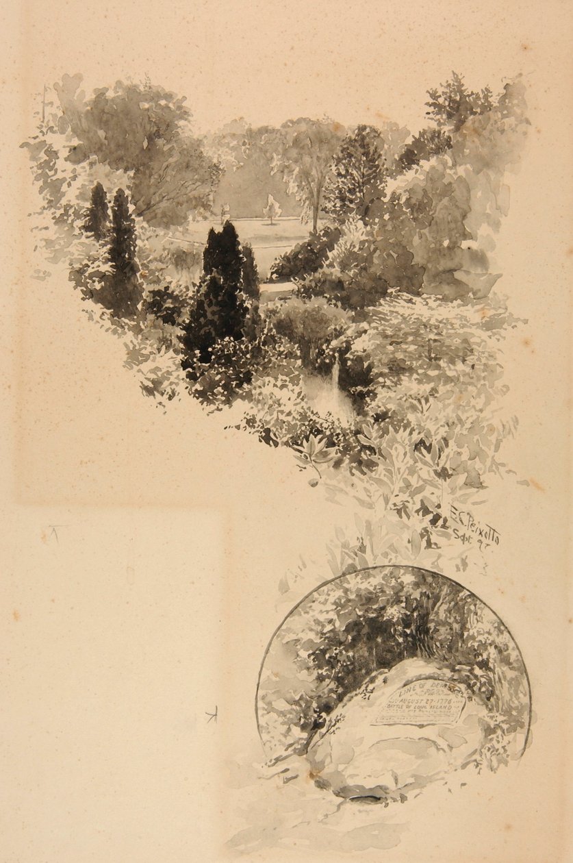 Battle Pass, Prospect Park, miejsce bitwy o Long Island autorstwa Ernest C. Peixotto