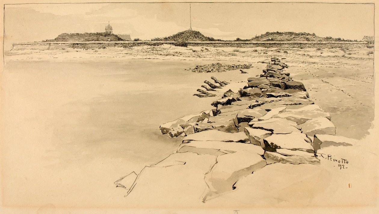 Fort Moultrie na miejscu starego fortu Sullivan autorstwa Ernest C. Peixotto