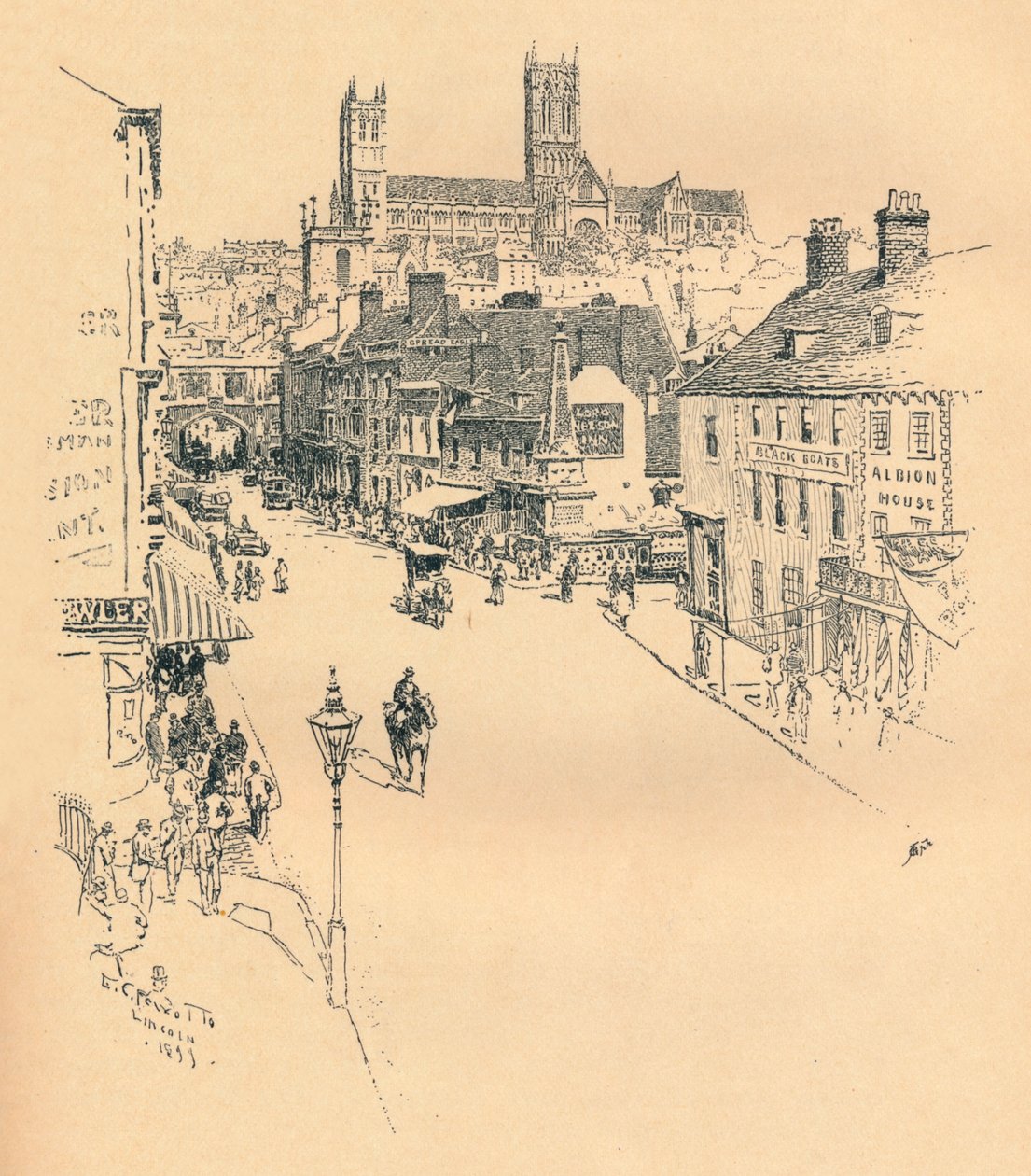 „Główna ulica, Lincoln”, 1899 autorstwa Ernest Clifford Peixotto