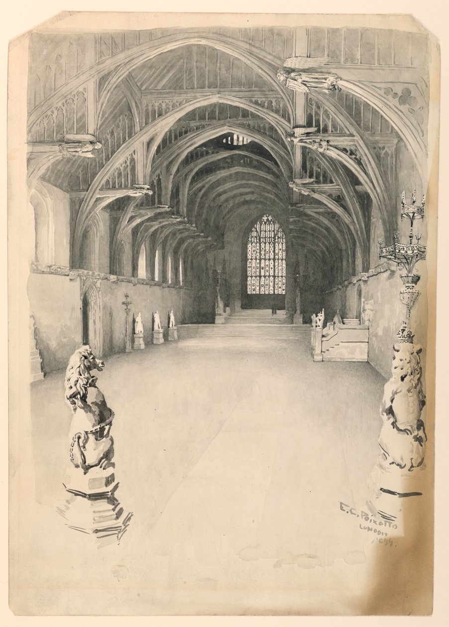 Wnętrze Westminster Hall autorstwa Ernest Clifford Peixotto